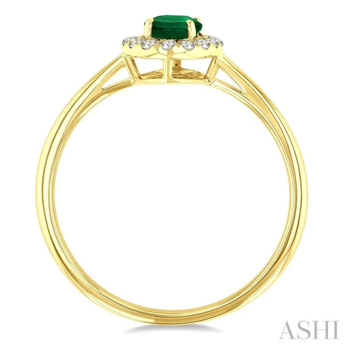 Oval Shape Gemstone & Halo Diamond Ring