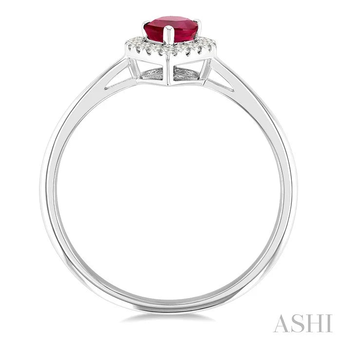 Pear Shape Gemstone & Halo Diamond Ring