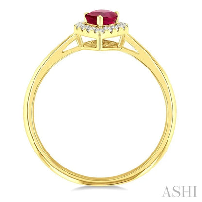 Pear Shape Gemstone & Halo Diamond Ring
