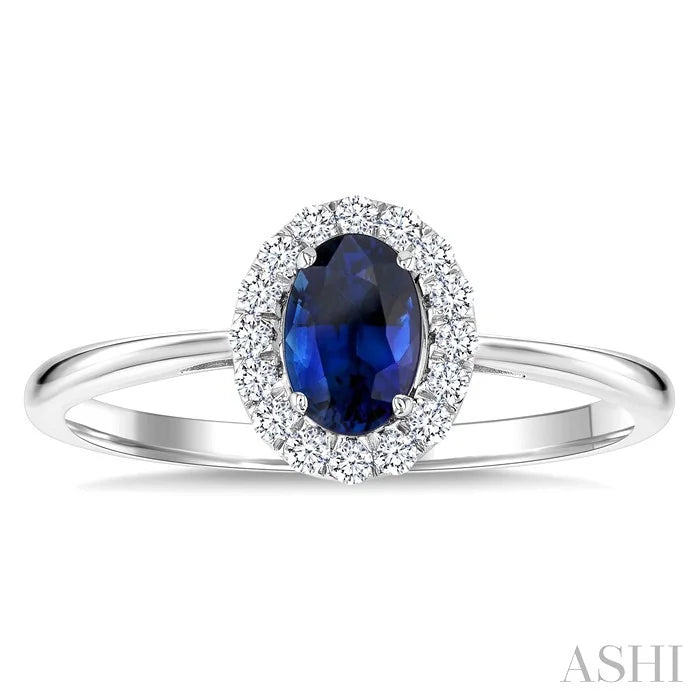 Oval Shape Gemstone & Halo Diamond Ring