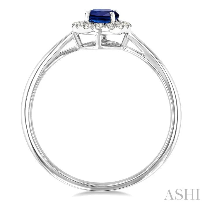 Oval Shape Gemstone & Halo Diamond Ring