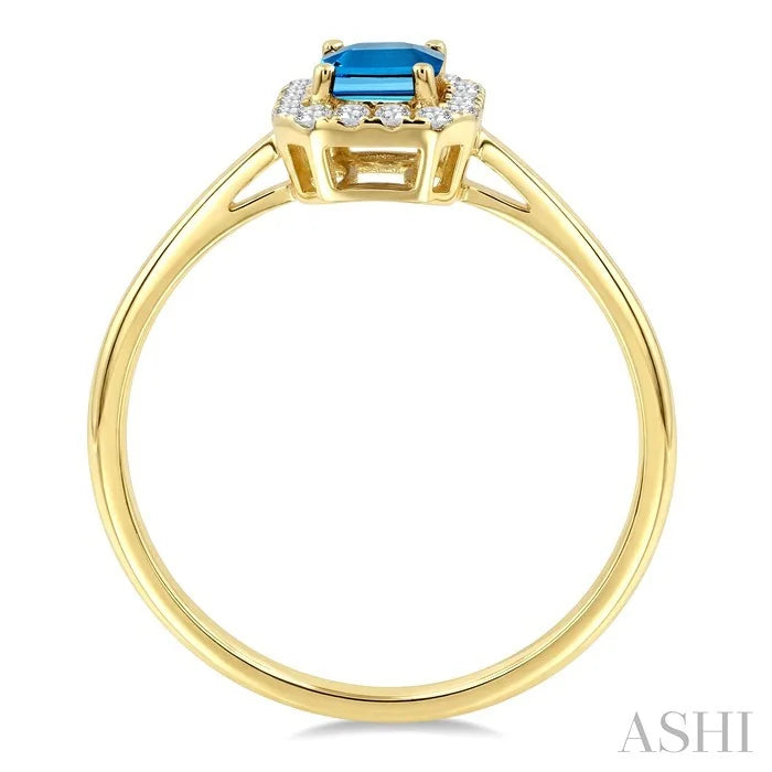 Emerald Shape Gemstone & Halo Diamond Ring