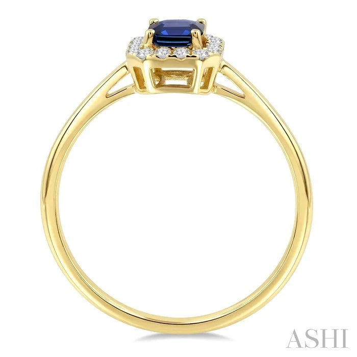 Emerald Shape Gemstone & Halo Diamond Ring