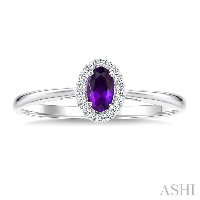 Oval Shape Gemstone & Halo Diamond Ring