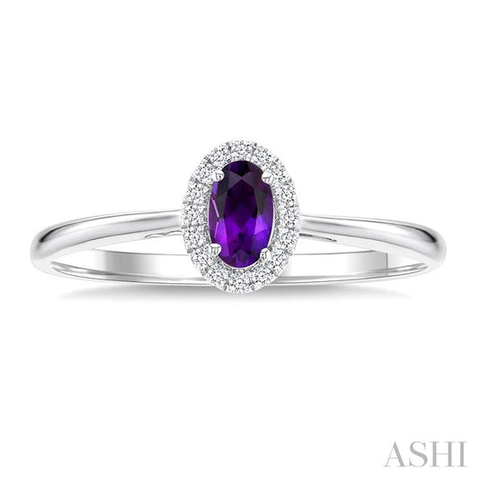 Oval Shape Gemstone & Halo Diamond Ring