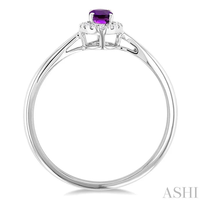 Oval Shape Gemstone & Halo Diamond Ring