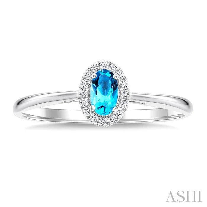 Oval Shape Gemstone & Halo Diamond Ring