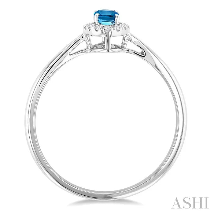 Oval Shape Gemstone & Halo Diamond Ring