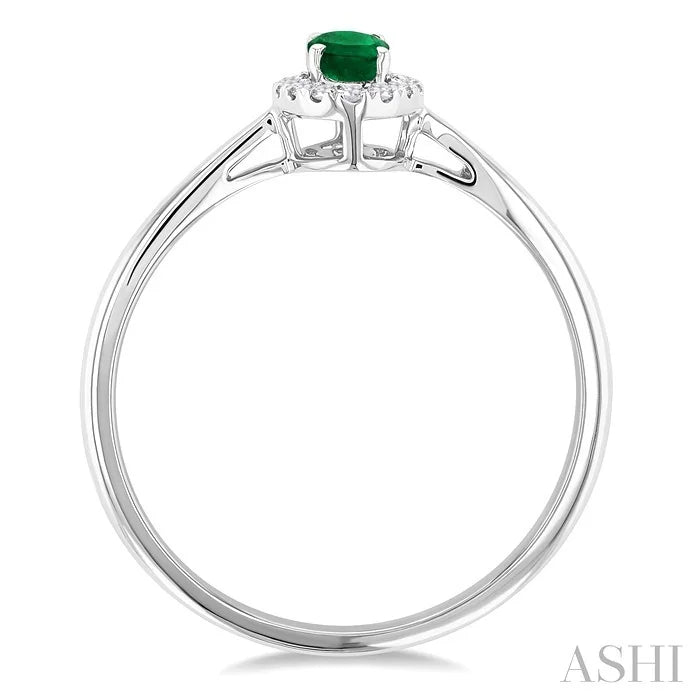 Oval Shape Gemstone & Halo Diamond Ring
