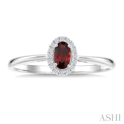 Oval Shape Gemstone & Halo Diamond Ring