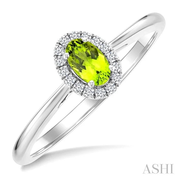 Oval Shape Gemstone & Halo Diamond Ring