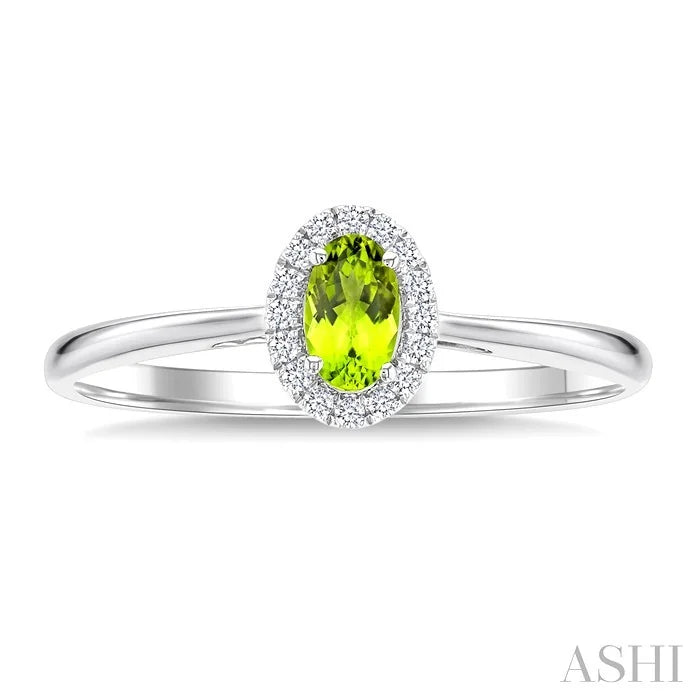 Oval Shape Gemstone & Halo Diamond Ring