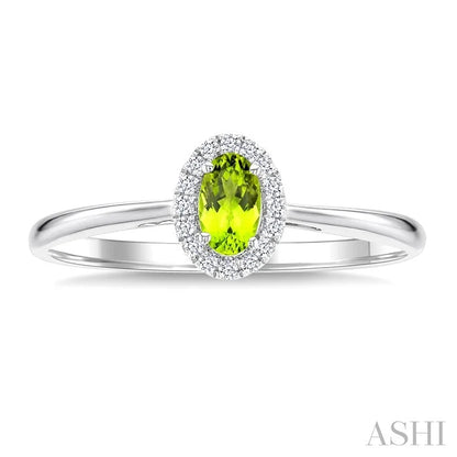 Oval Shape Gemstone & Halo Diamond Ring