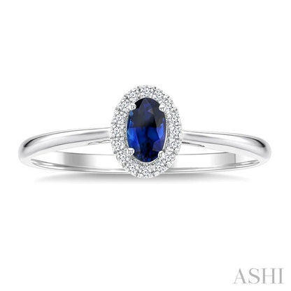 Oval Shape Gemstone & Halo Diamond Ring