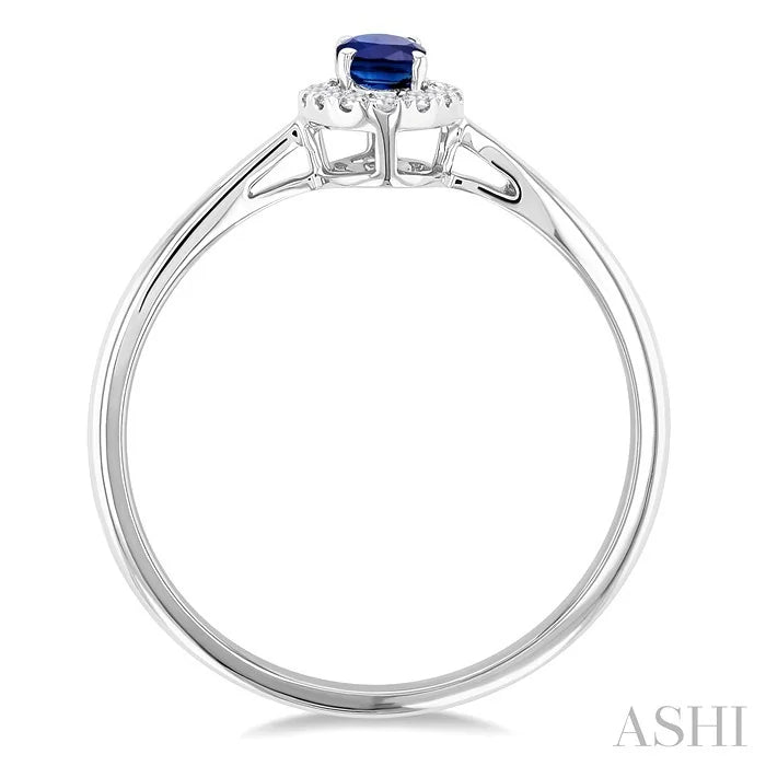 Oval Shape Gemstone & Halo Diamond Ring