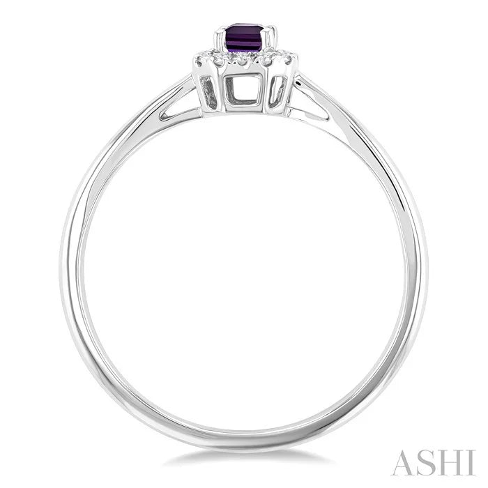 Emerald Shape Gemstone & Halo Diamond Ring