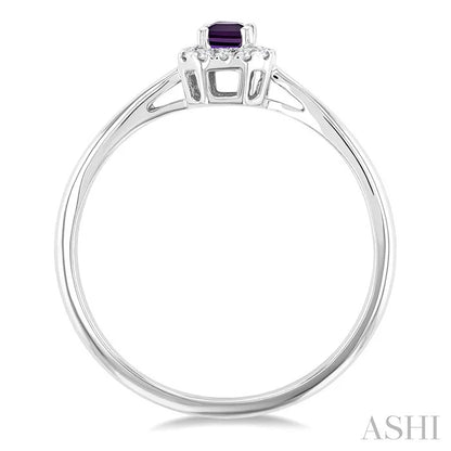 Emerald Shape Gemstone & Halo Diamond Ring