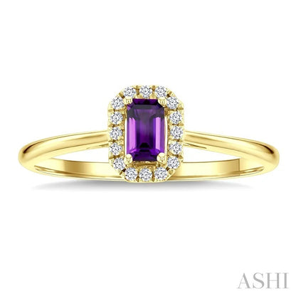 Emerald Shape Gemstone & Halo Diamond Ring