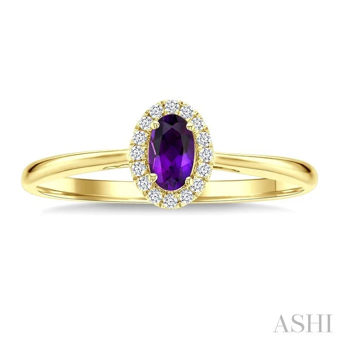 Oval Shape Gemstone & Halo Diamond Ring
