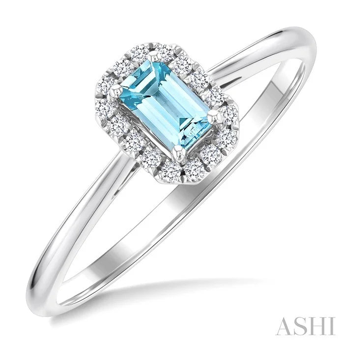Emerald Shape Gemstone & Halo Diamond Ring