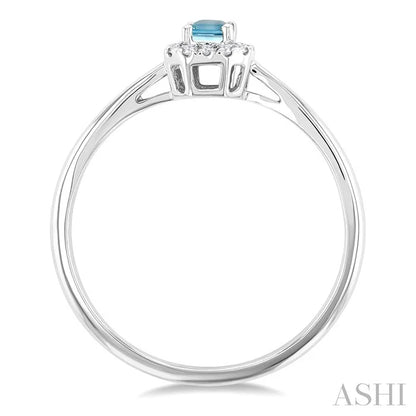Emerald Shape Gemstone & Halo Diamond Ring