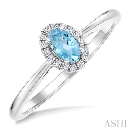 Oval Shape Gemstone & Halo Diamond Ring