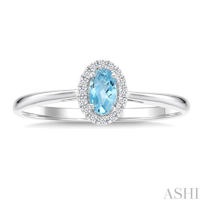 Oval Shape Gemstone & Halo Diamond Ring