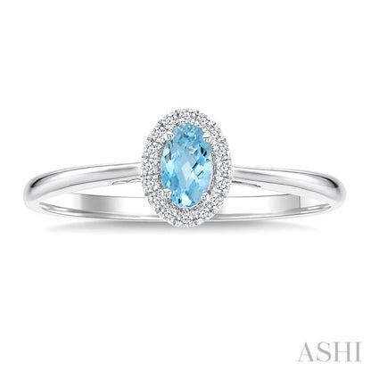 Oval Shape Gemstone & Halo Diamond Ring