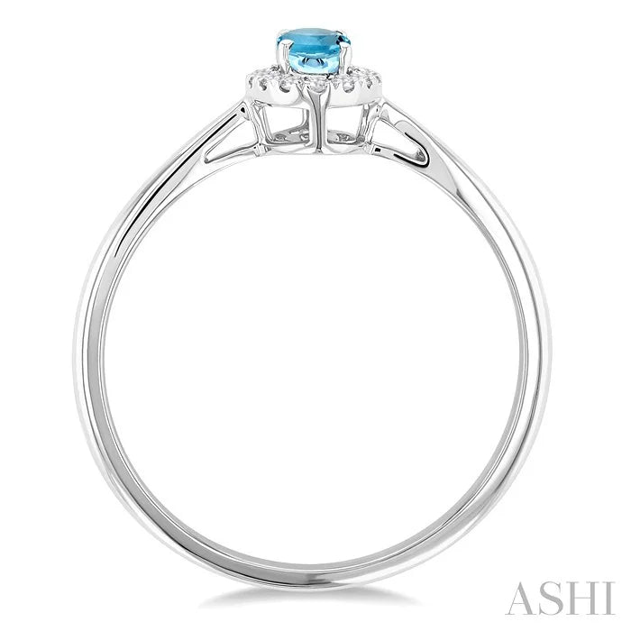 Oval Shape Gemstone & Halo Diamond Ring