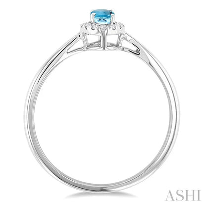 Oval Shape Gemstone & Halo Diamond Ring