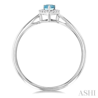 Pear Shape Gemstone & Halo Diamond Ring