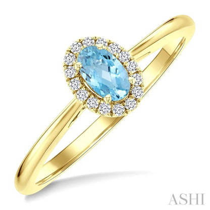 Oval Shape Gemstone & Halo Diamond Ring