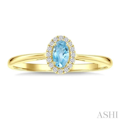 Oval Shape Gemstone & Halo Diamond Ring