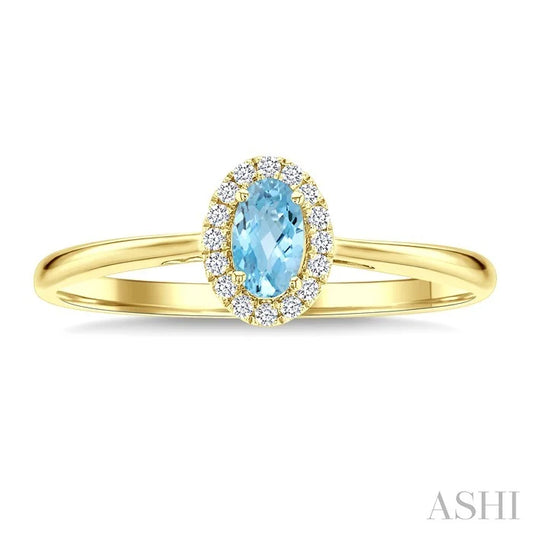 Oval Shape Gemstone & Halo Diamond Ring