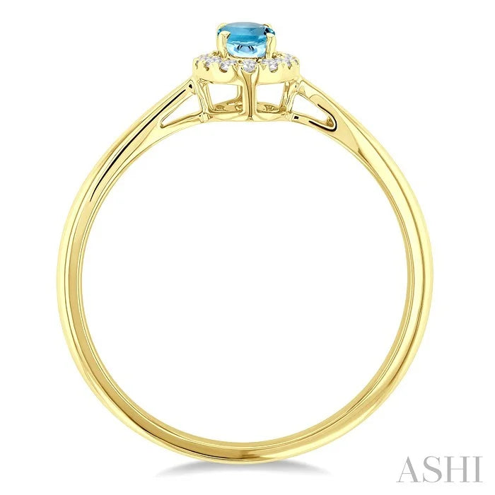 Oval Shape Gemstone & Halo Diamond Ring