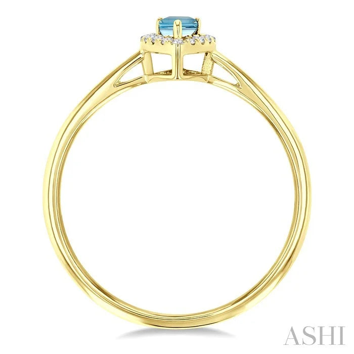 Pear Shape Gemstone & Halo Diamond Ring