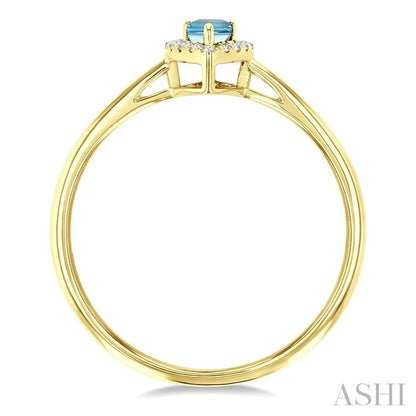 Pear Shape Gemstone & Halo Diamond Ring