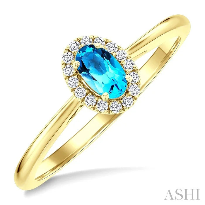 Oval Shape Gemstone & Halo Diamond Ring