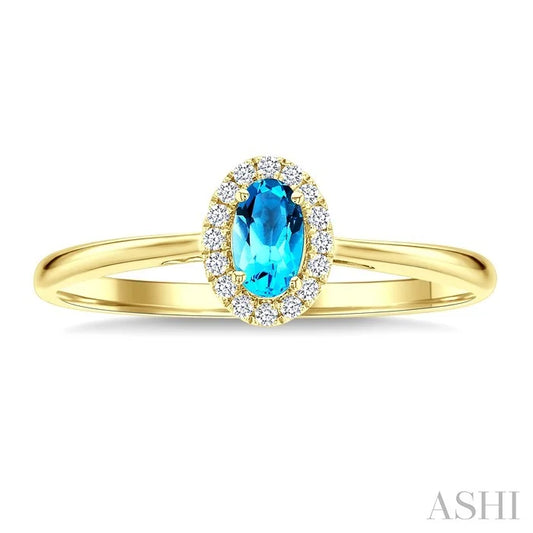 Oval Shape Gemstone & Halo Diamond Ring