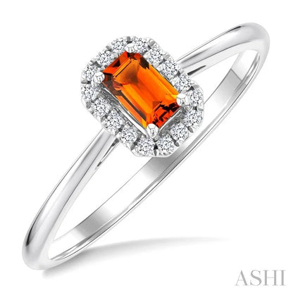 Emerald Shape Gemstone & Halo Diamond Ring