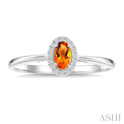 Oval Shape Gemstone & Halo Diamond Ring