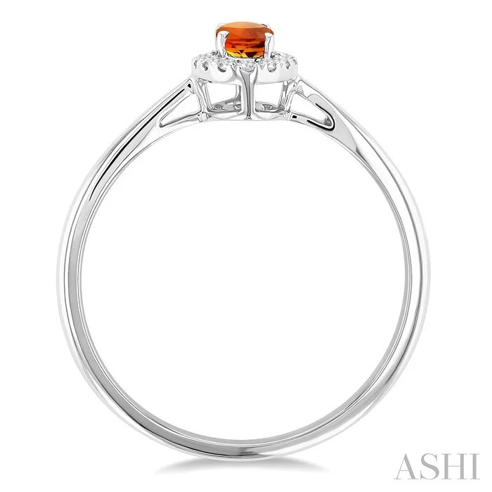 Oval Shape Gemstone & Halo Diamond Ring