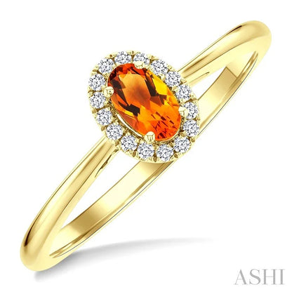 Oval Shape Gemstone & Halo Diamond Ring
