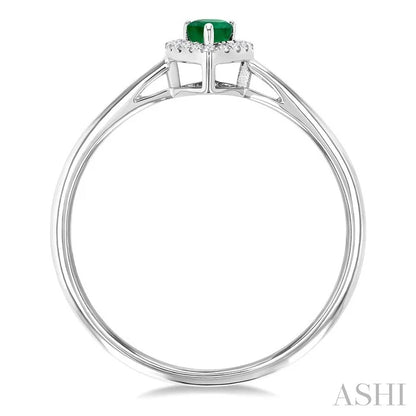 Pear Shape Gemstone & Halo Diamond Ring