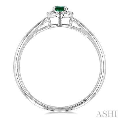 Round Shape Gemstone & Halo Diamond Ring