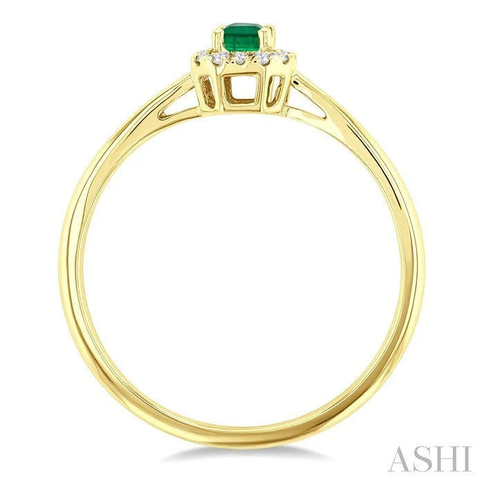 Emerald Shape Gemstone & Halo Diamond Ring