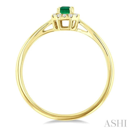 Emerald Shape Gemstone & Halo Diamond Ring