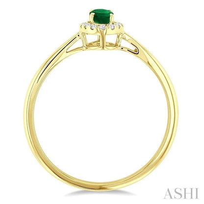 Oval Shape Gemstone & Halo Diamond Ring