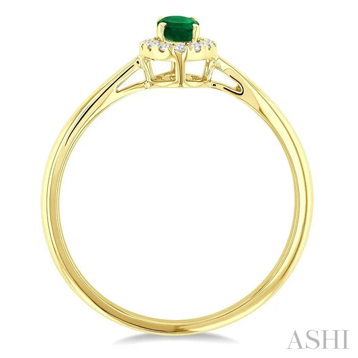 Oval Shape Gemstone & Halo Diamond Ring