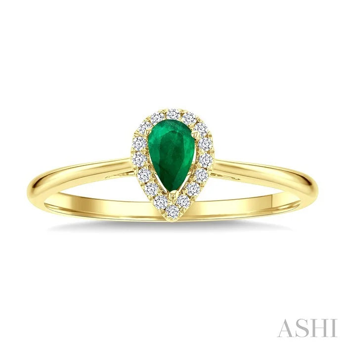 Pear Shape Gemstone & Halo Diamond Ring
